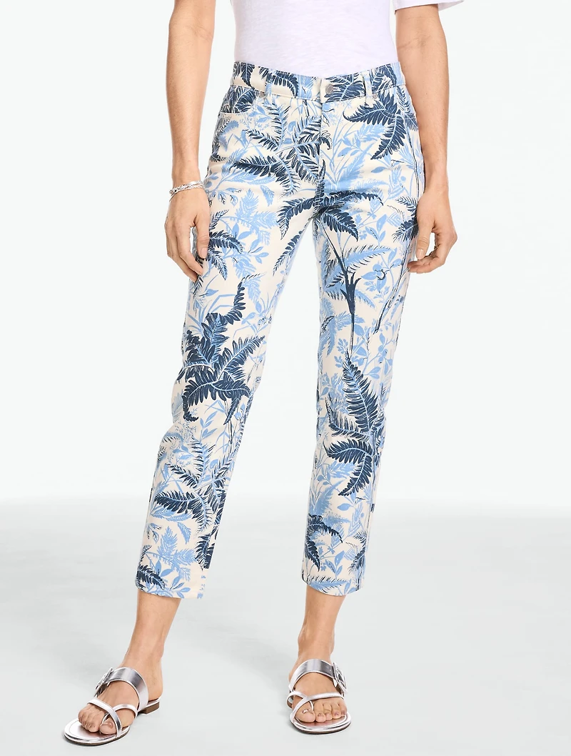 Straight Crop Jeans - Jungle Toile