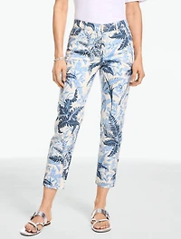 Straight Crop Jeans - Jungle Toile