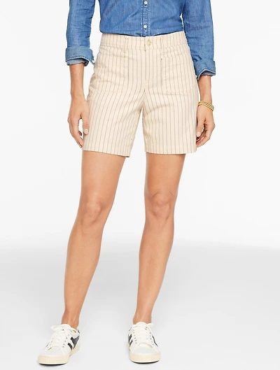 Patch Pocket Herringbone Shorts