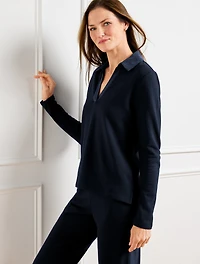 Seaside French Terry Johnny Collar Pullover