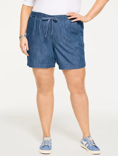 Pull-On Shorts - Chambray 5”