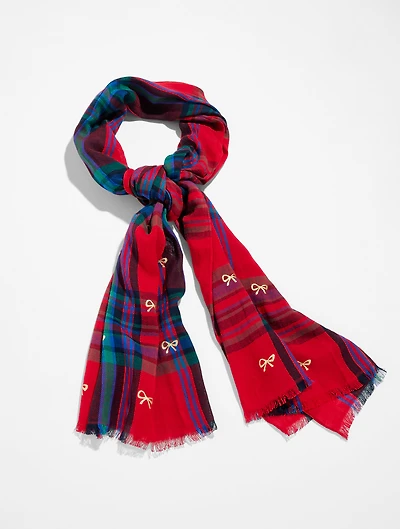 Wishful Plaid Oblong Scarf