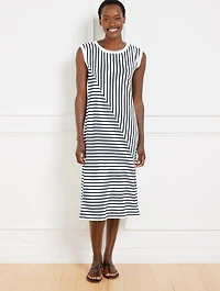 Seaside French Terry Stripe Midi T-Shirt Dress
