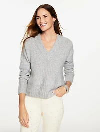 Wool Blend V-Neck Sweater