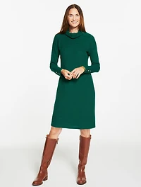 Jacquard Cowlneck Shift Dress