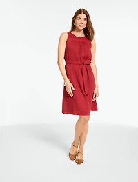 Lace Yoke Gauze Shift Dress