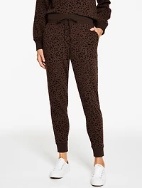 Cozy French Terry Joggers - Tonal Cheetah