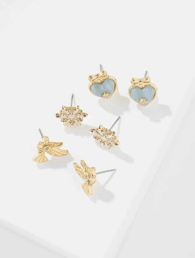Winter Charm Stud Earring Set