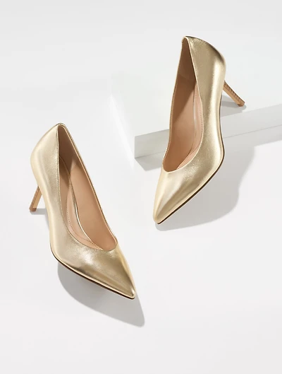 Sasha Metallic Nappa Pointed Toe Pumps