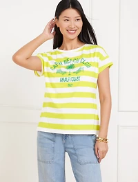 Drop Shoulder Tee - Stripe Capri Beach Club