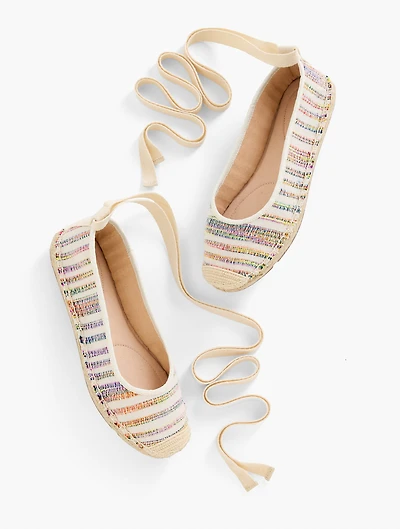 Izzy Striped Canvas Espadrille Flats