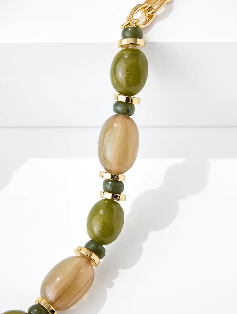 Oval Bead Chunky Necklace