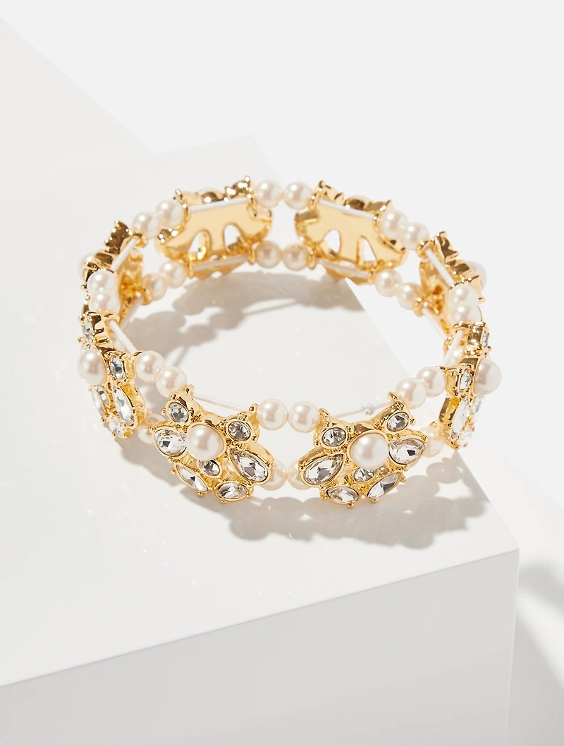 Embellished Pearl Stretch Bracelet