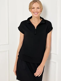 AirKnit Stretch Cap Sleeve Half-Zip Pullover