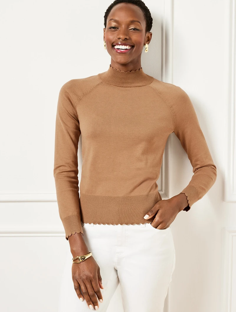 Scallop Edge Raglan Sweater