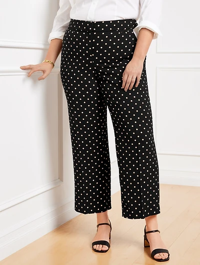 Plus Exclusive Slim Wide Ankle Pants - Daisy Dot