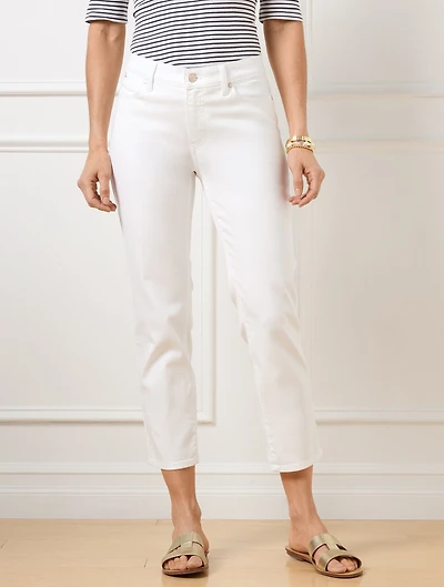 Straight Crop Jeans - White