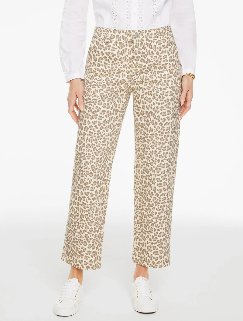 Straight Ankle Jeans - Alluring Leopard