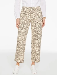 Straight Ankle Jeans - Alluring Leopard