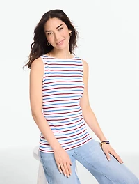 Bateau Neck Tank - Saltair Stripe