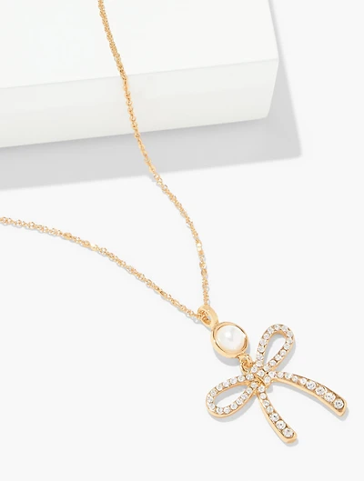 Ribbon Pearl Necklace