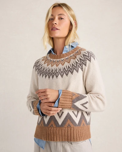 Cotton Blend Fair Isle Sweater