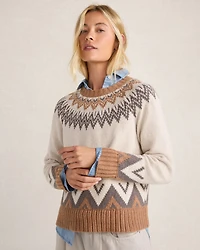 Cotton Blend Fair Isle Sweater