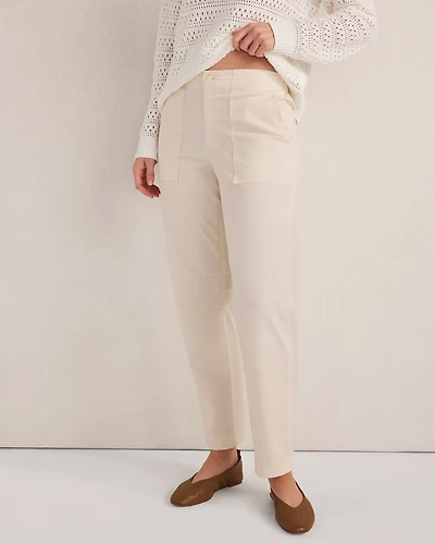 Organic Cotton Twill Slim Barrel Leg Pants