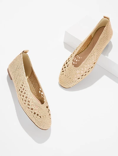 Tana Woven Metallic Ballet Flats