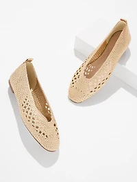 Tana Woven Metallic Ballet Flats