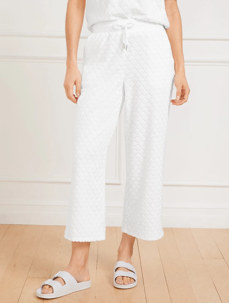 Wide Leg Towel Terry Pants - Seashell