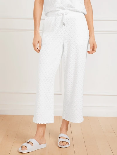 Wide Leg Towel Terry Pants - Seashell