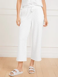 Wide Leg Towel Terry Pants - Seashell