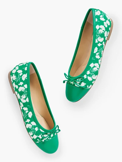 Blair Cap Toe Marigold Sateen Ballet Flats