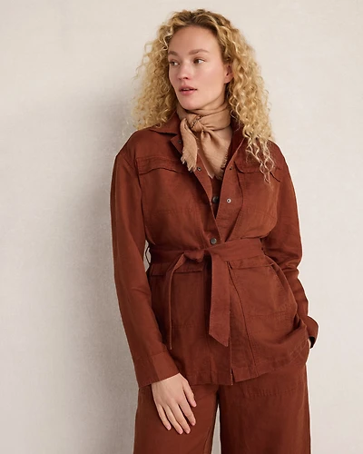 Linen Blend Dobby Field Jacket