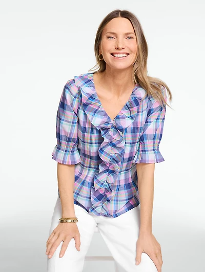Ruffle Top - Fresh Madras