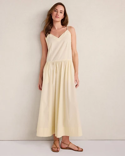 Organic Cotton Poplin Strappy Maxi Dress