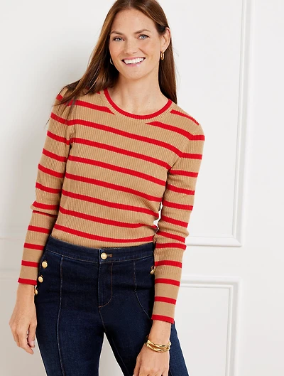 Metallic Crewneck Sweater - Stripe