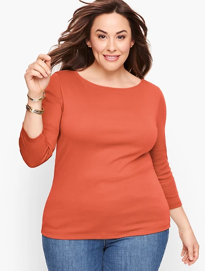 Bateau Neck Tee Pima Cotton