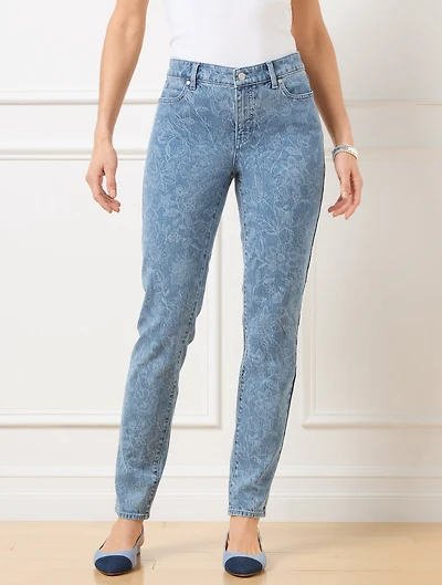 Slim Ankle Jeans - Linear Garden Curvy Fit