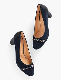 Ellery Chain Block Heel Pumps