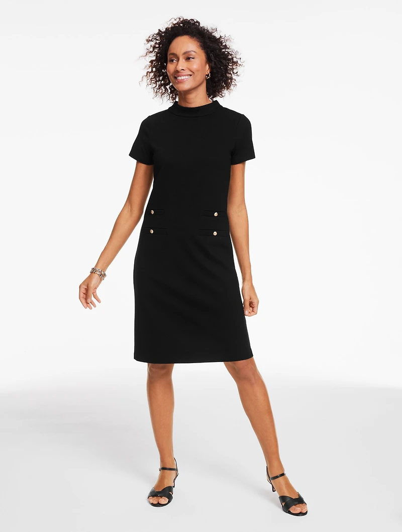 Luxe Ponte Short Sleeve Shift Dress