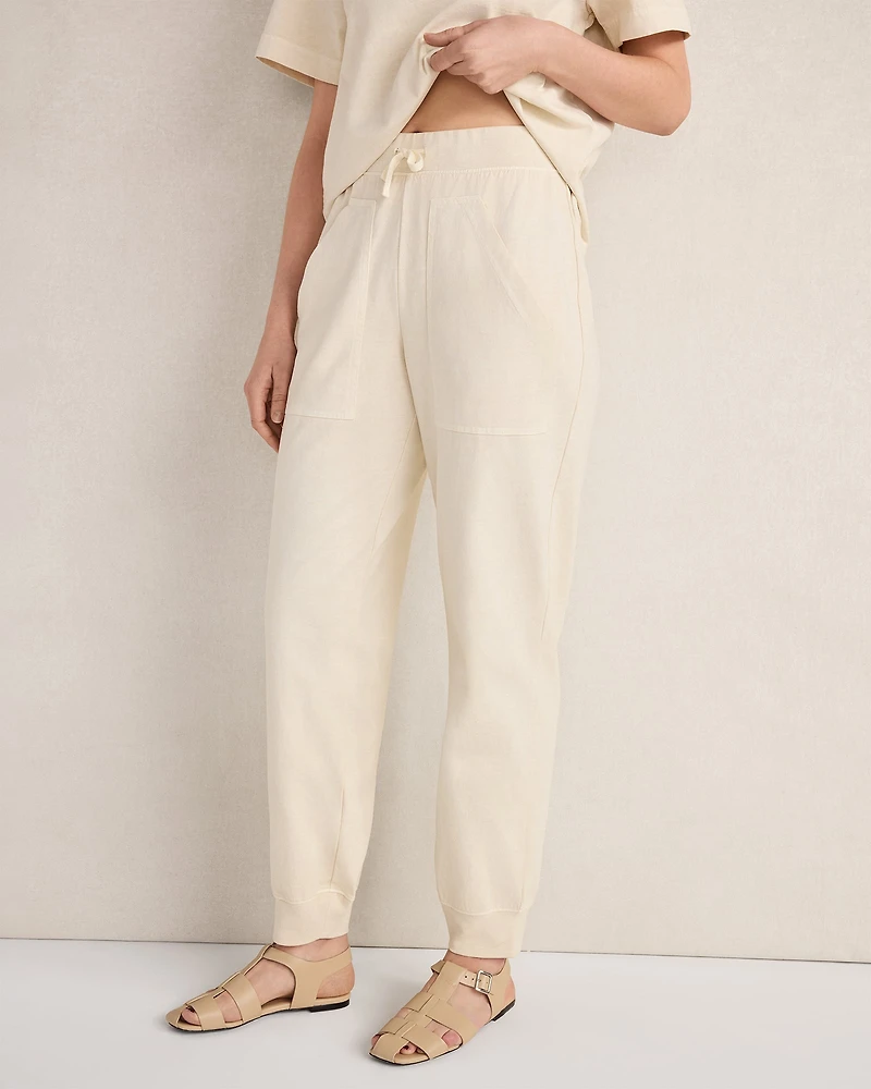 Garment-Dyed Organic Cotton Jersey Knit Joggers
