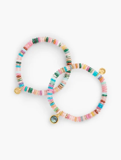 Multi Color Bead Stretch Bracelet Set