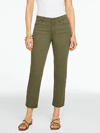 Straight Crop Lightweight Jeans - Solids