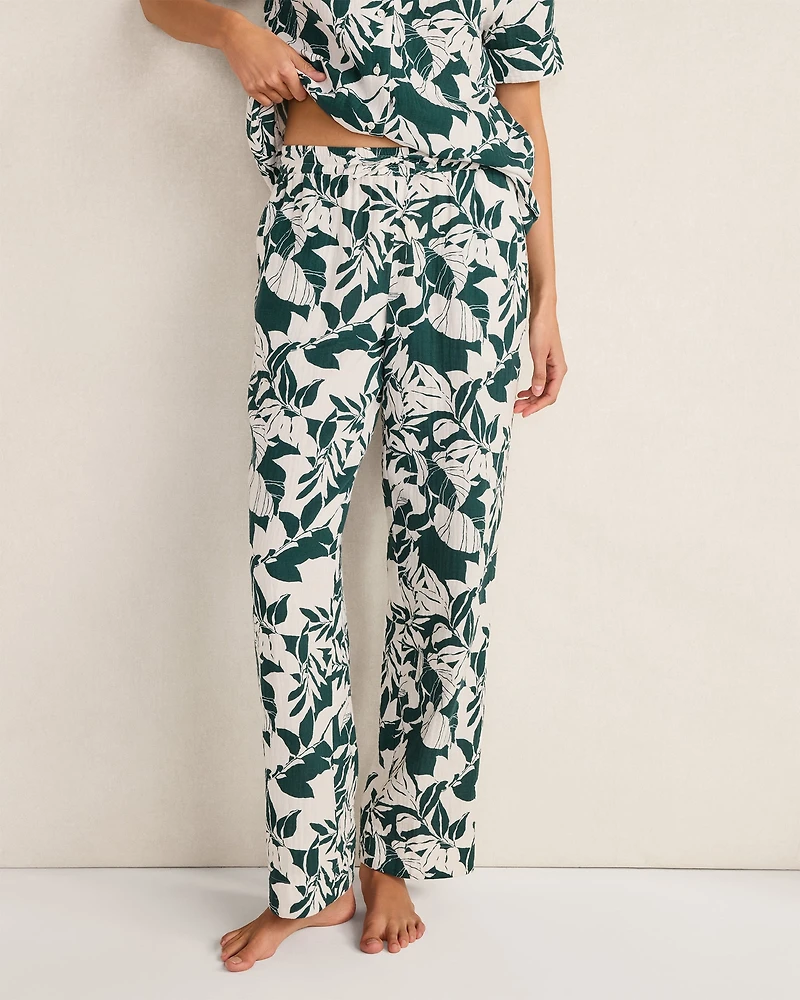 Organic Cotton Gauze Tropical Pajama Pants