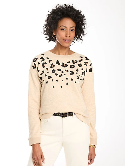 French Terry Sweatshirt - Modern Leopard