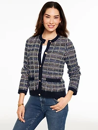 Sparkle Tweed Crewneck Cardigan