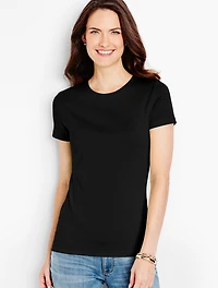 Pima Cotton Short-Sleeve Crewneck Tee