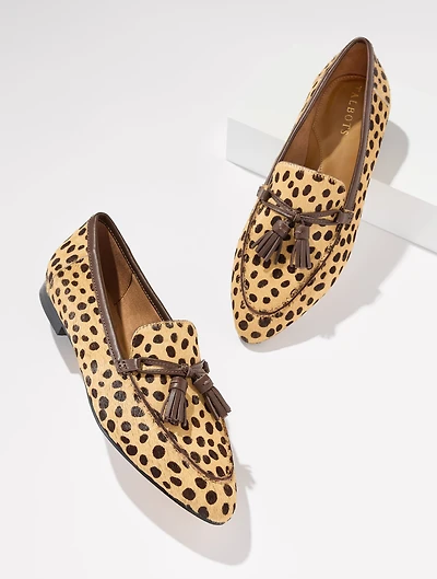 Kacey Tassel Loafers - Dotted Calf Hair